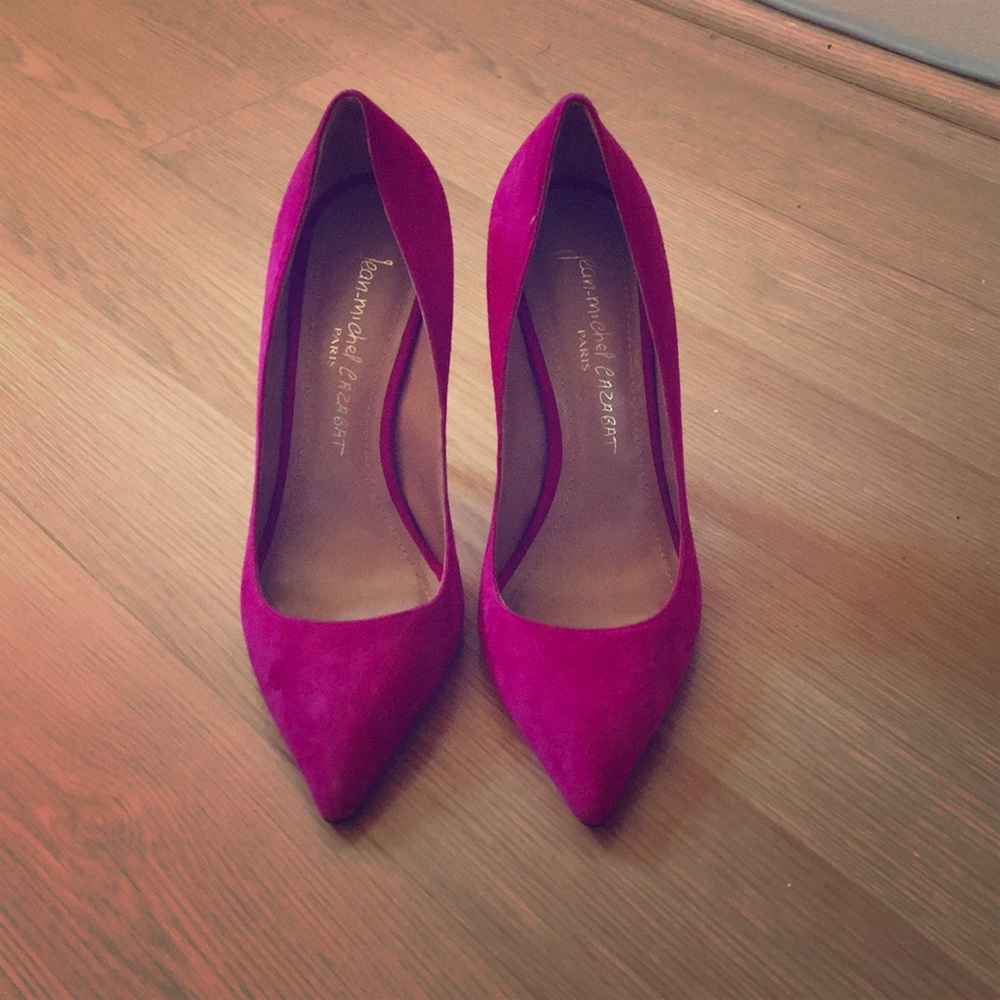 Jean-Michael Cazabat Fuschia Suede Pumps